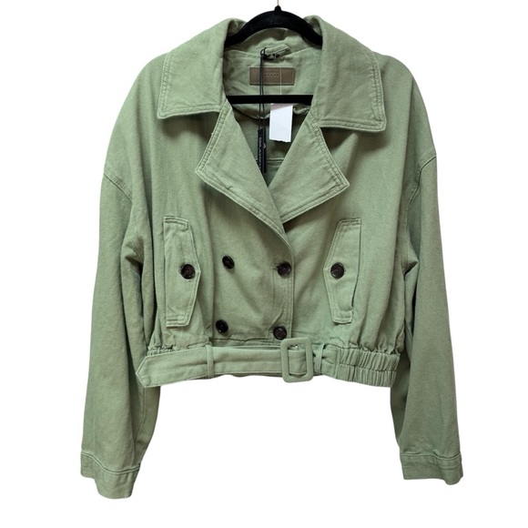 Blank NYC Jackets & Blazers - NEW BlankNYC Cropped Double Breasted Trench Coat Utility Jacket